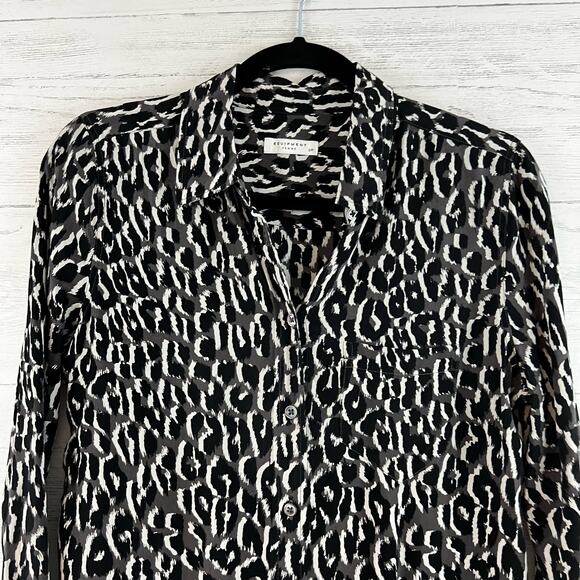 Equipment Leopard Print Silk Button Down Blouse Size S - Picture 8 of 8
